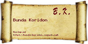 Bunda Koridon névjegykártya